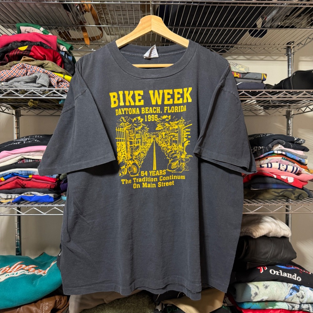 Vintage Bike Week 1995 Daytona Beach Florida T-Shirt Mens XL Black Biker Motor